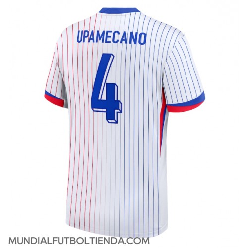 Camiseta Francia Dayot Upamecano #4 Segunda Equipación Replica Eurocopa 2024 mangas cortas